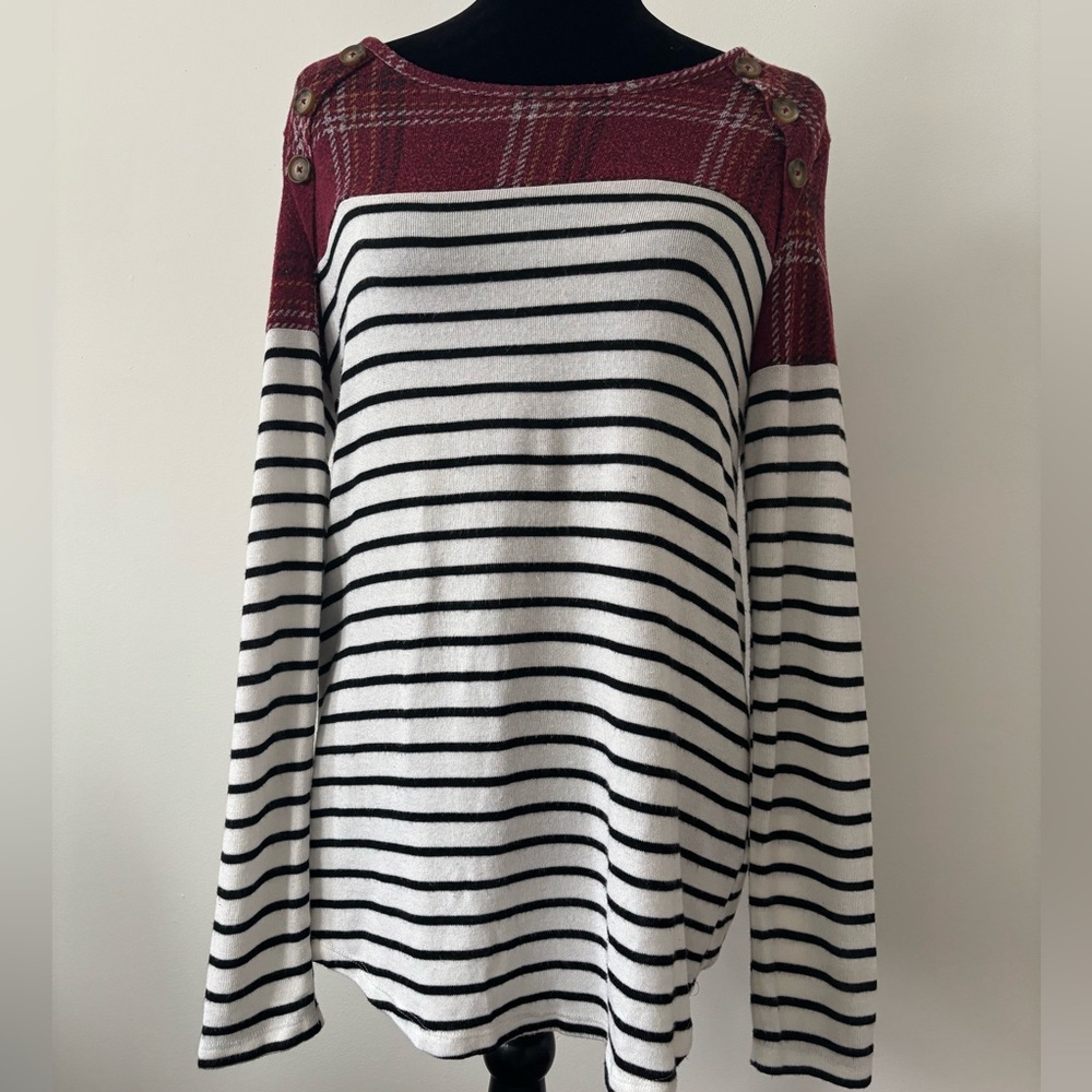 Maurice’s Striped and Plaid Shirt